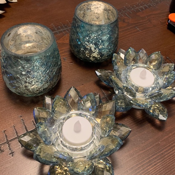 4 Crystal candle holders - Picture 1 of 3